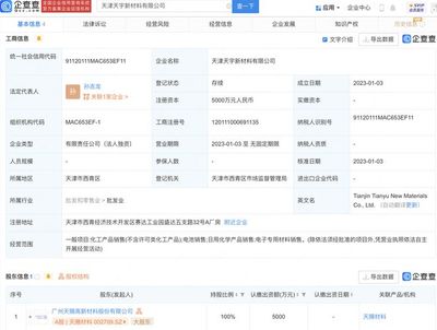 天賜材料于天津新設(shè)子公司 布局軸承與高端機械設(shè)備，提升新質(zhì)生產(chǎn)力